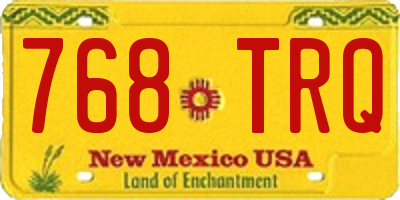 NM license plate 768TRQ