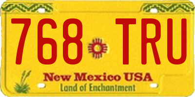 NM license plate 768TRU