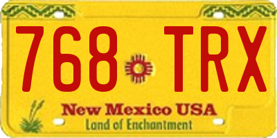 NM license plate 768TRX