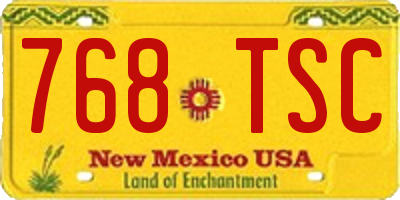 NM license plate 768TSC