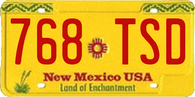 NM license plate 768TSD