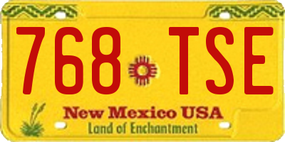 NM license plate 768TSE