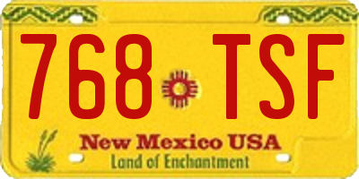 NM license plate 768TSF