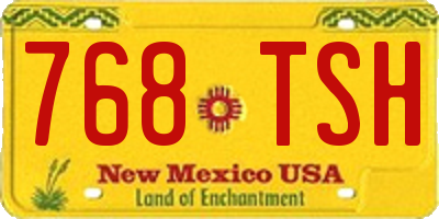 NM license plate 768TSH