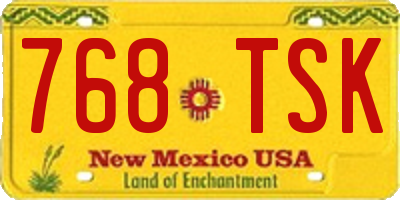 NM license plate 768TSK