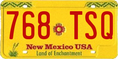 NM license plate 768TSQ