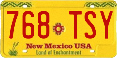 NM license plate 768TSY