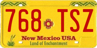 NM license plate 768TSZ