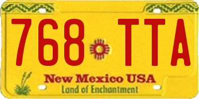 NM license plate 768TTA