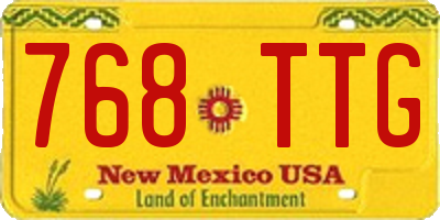 NM license plate 768TTG
