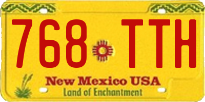 NM license plate 768TTH
