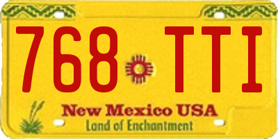 NM license plate 768TTI