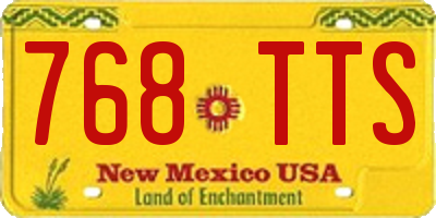 NM license plate 768TTS