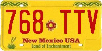 NM license plate 768TTV