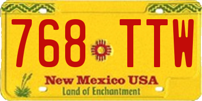 NM license plate 768TTW
