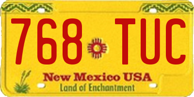NM license plate 768TUC