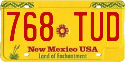 NM license plate 768TUD