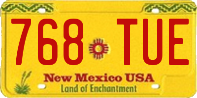 NM license plate 768TUE