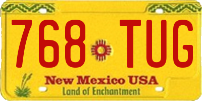 NM license plate 768TUG