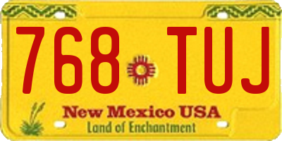 NM license plate 768TUJ