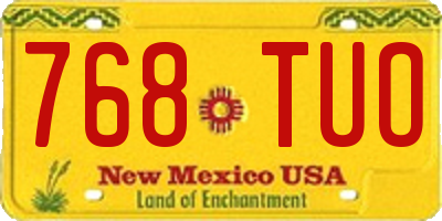 NM license plate 768TUO