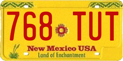 NM license plate 768TUT