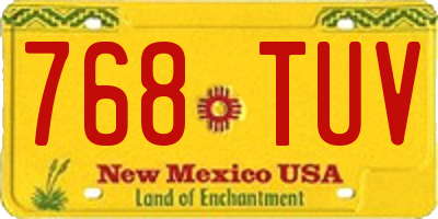 NM license plate 768TUV