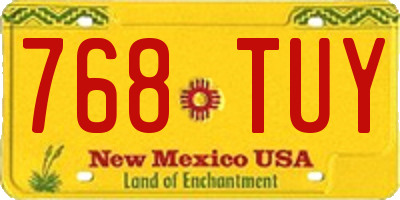 NM license plate 768TUY