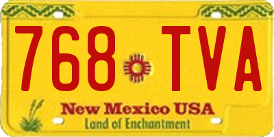 NM license plate 768TVA