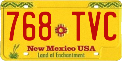 NM license plate 768TVC