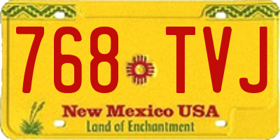 NM license plate 768TVJ