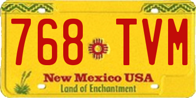 NM license plate 768TVM