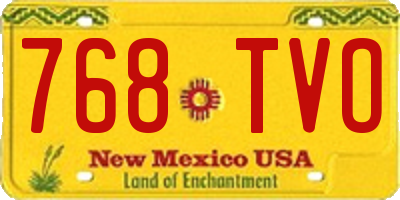 NM license plate 768TVO