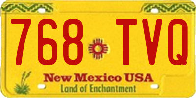 NM license plate 768TVQ