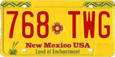 NM license plate 768TWG
