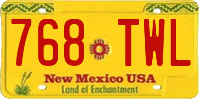 NM license plate 768TWL