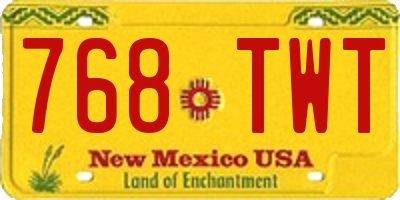 NM license plate 768TWT