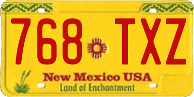 NM license plate 768TXZ