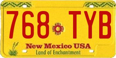 NM license plate 768TYB