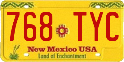 NM license plate 768TYC
