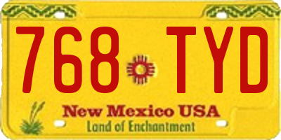 NM license plate 768TYD