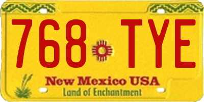 NM license plate 768TYE