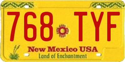 NM license plate 768TYF