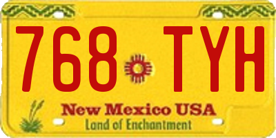 NM license plate 768TYH