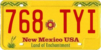 NM license plate 768TYI