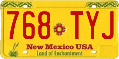 NM license plate 768TYJ