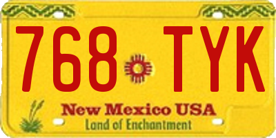 NM license plate 768TYK