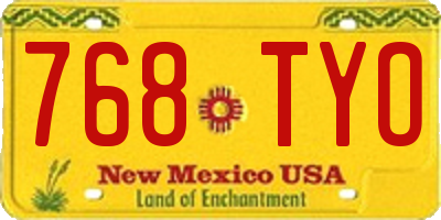 NM license plate 768TYO