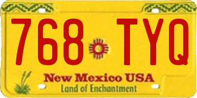 NM license plate 768TYQ