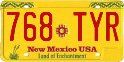 NM license plate 768TYR